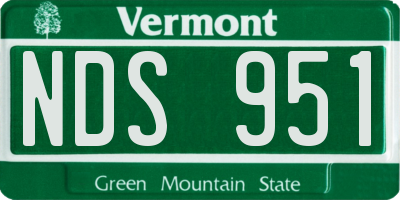 VT license plate NDS951