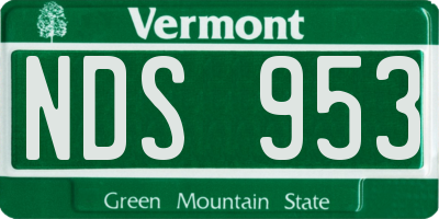 VT license plate NDS953