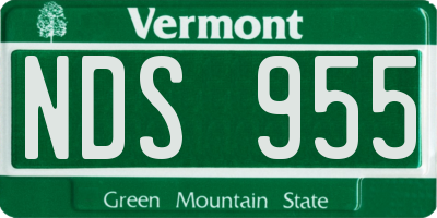 VT license plate NDS955