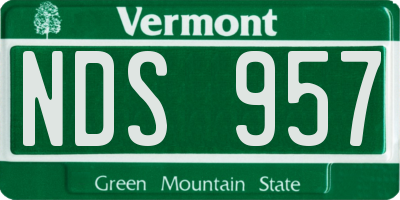VT license plate NDS957