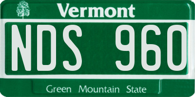 VT license plate NDS960