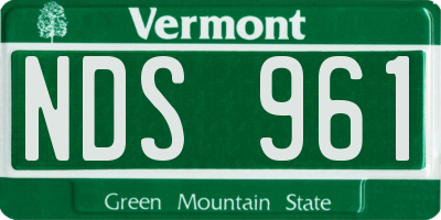VT license plate NDS961