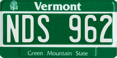VT license plate NDS962
