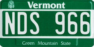 VT license plate NDS966