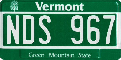 VT license plate NDS967