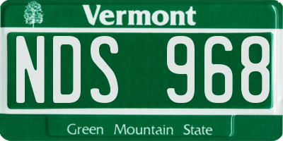 VT license plate NDS968