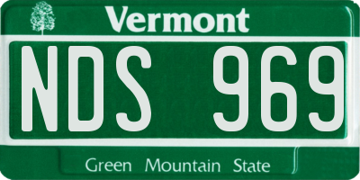 VT license plate NDS969