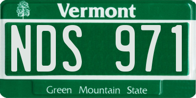 VT license plate NDS971