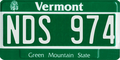 VT license plate NDS974