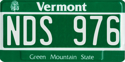 VT license plate NDS976