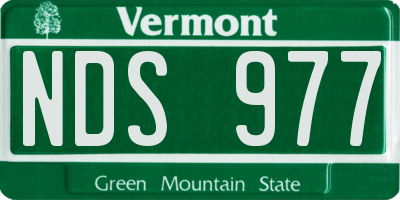 VT license plate NDS977