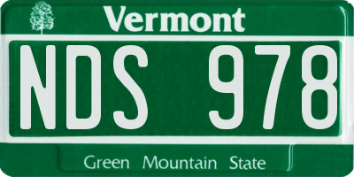 VT license plate NDS978