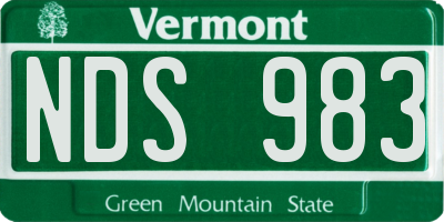 VT license plate NDS983