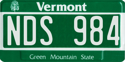 VT license plate NDS984