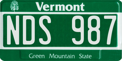 VT license plate NDS987