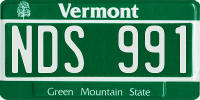 VT license plate NDS991