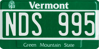 VT license plate NDS995