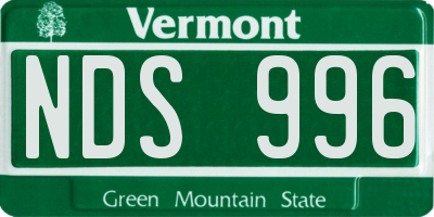 VT license plate NDS996