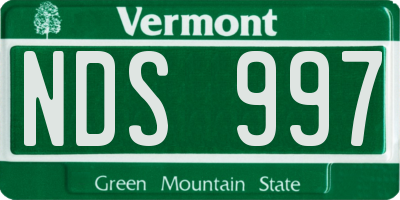 VT license plate NDS997