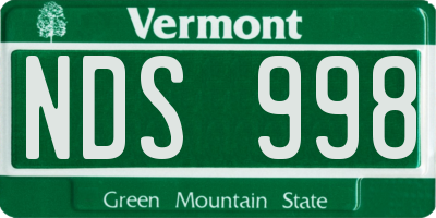 VT license plate NDS998
