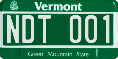VT license plate NDT001