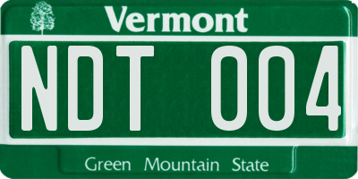 VT license plate NDT004