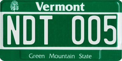 VT license plate NDT005