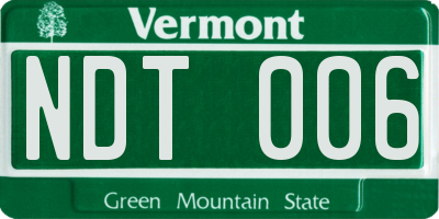 VT license plate NDT006