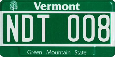 VT license plate NDT008