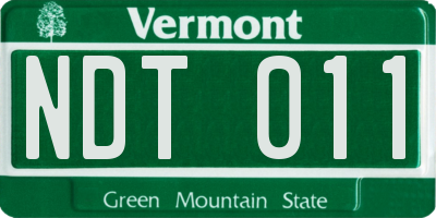 VT license plate NDT011