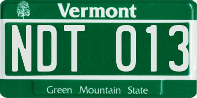 VT license plate NDT013
