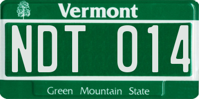VT license plate NDT014