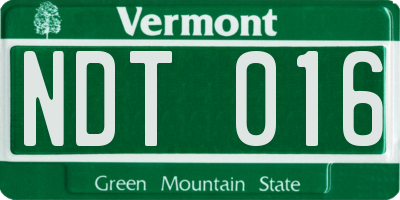 VT license plate NDT016