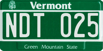 VT license plate NDT025