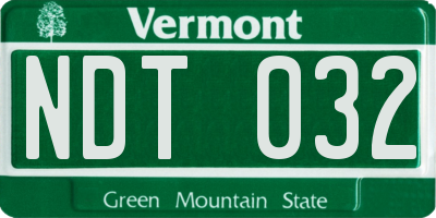 VT license plate NDT032