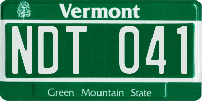 VT license plate NDT041