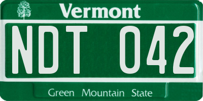 VT license plate NDT042