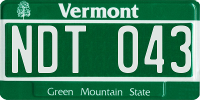 VT license plate NDT043