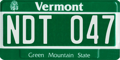 VT license plate NDT047