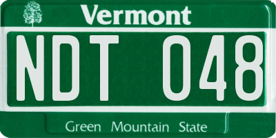 VT license plate NDT048