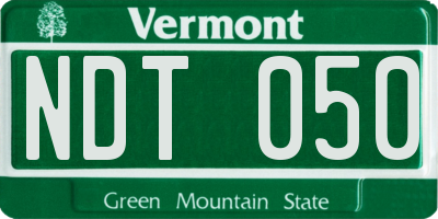 VT license plate NDT050