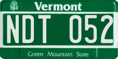 VT license plate NDT052
