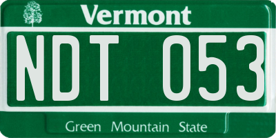 VT license plate NDT053