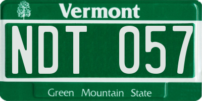 VT license plate NDT057