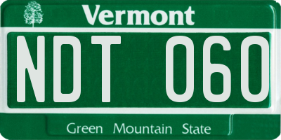 VT license plate NDT060