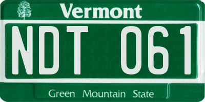 VT license plate NDT061