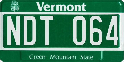 VT license plate NDT064