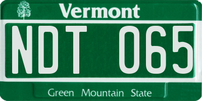 VT license plate NDT065