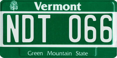 VT license plate NDT066