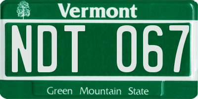 VT license plate NDT067